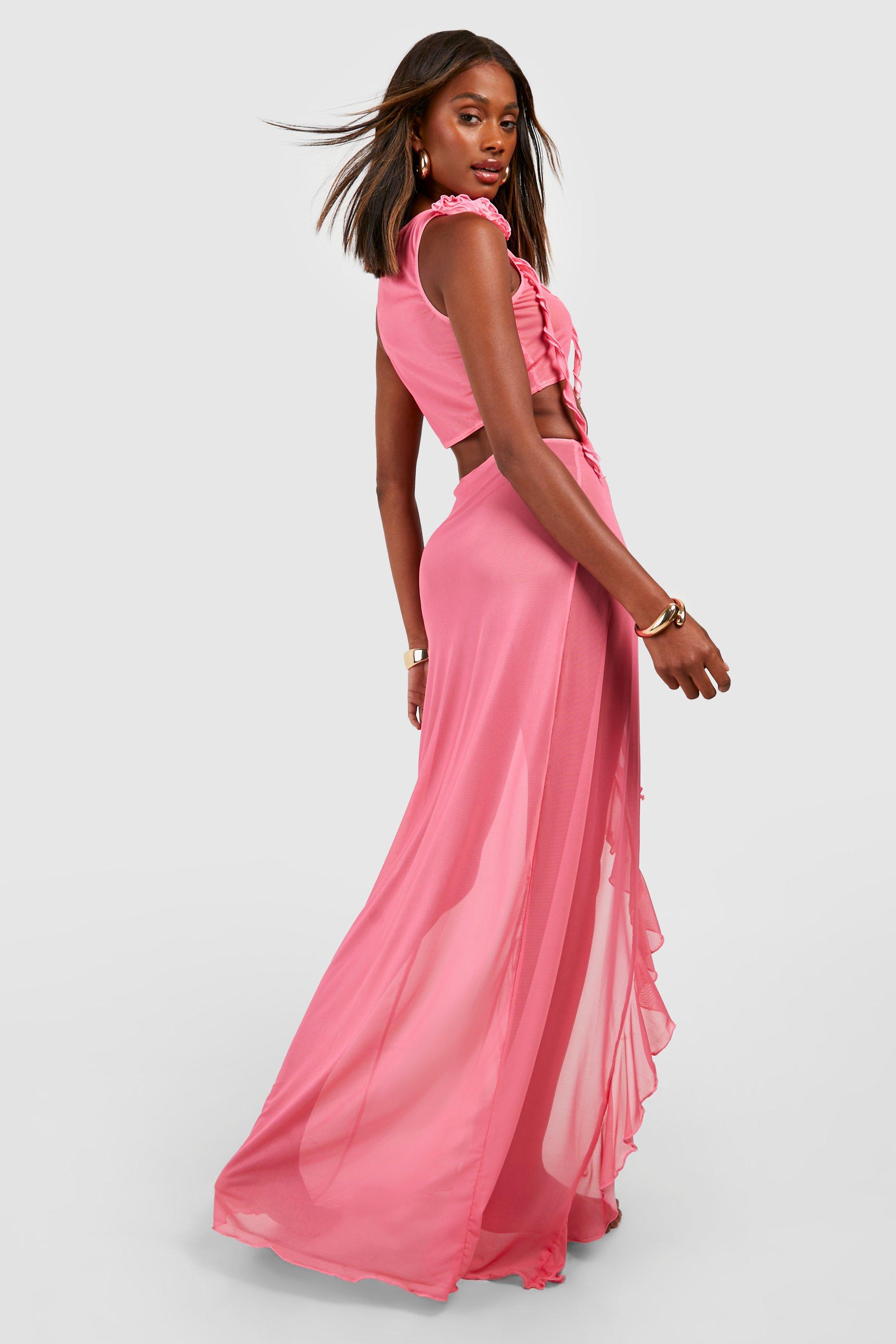 Light pink maxi skirt sale